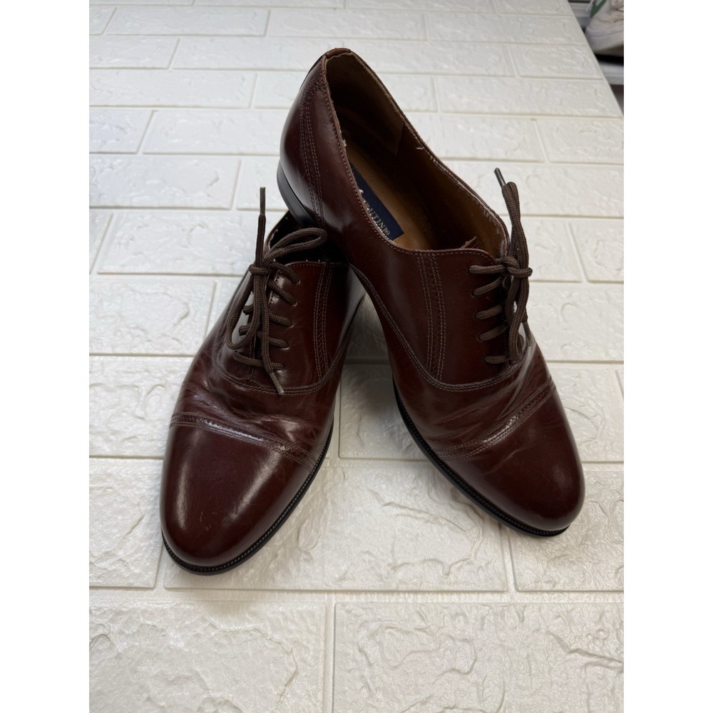 Giorgio Brutini Men’s Brown Leather Cap Toe Oxford Dress Shoes Size 9.5